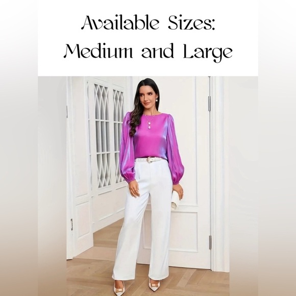 NIP-Iridescent lantern sleeve blouse - Picture 1 of 7